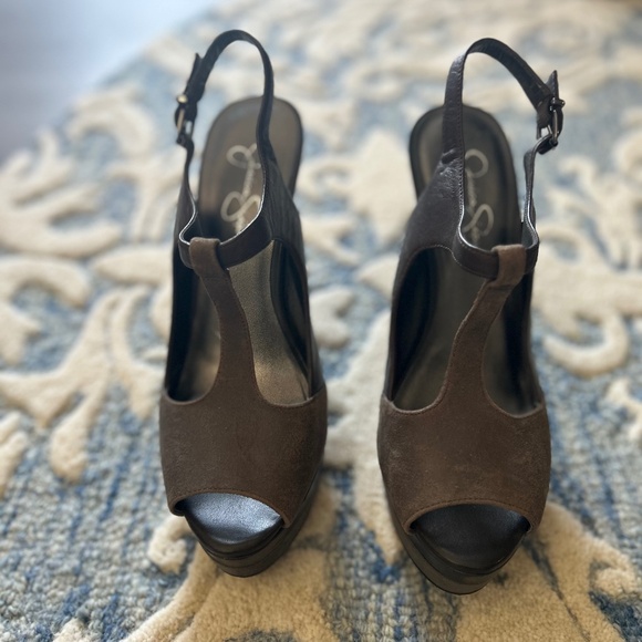 Jessica Simpson Leather Platform Heels Size 10B - Picture 2 of 4